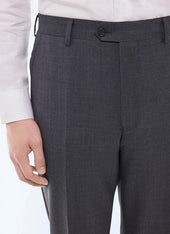 End-on-end virgin wool fitted trousers