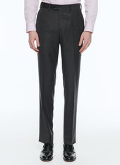 Charcoal grey end-on-end wool trousers