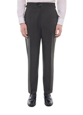 Fitted Wool Flannel Suit Pants