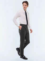 Fitted Wool Flannel Suit Pants