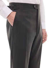 Fitted Wool Flannel Suit Pants