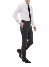Fitted Wool Flannel Suit Pants