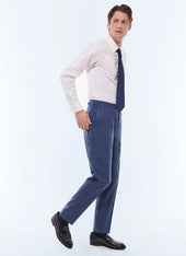 Fitted wool flannel suit pants