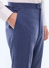 Fitted wool flannel suit pants