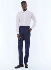 Fitted wool canvas suit pants