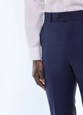 Fitted wool canvas suit pants