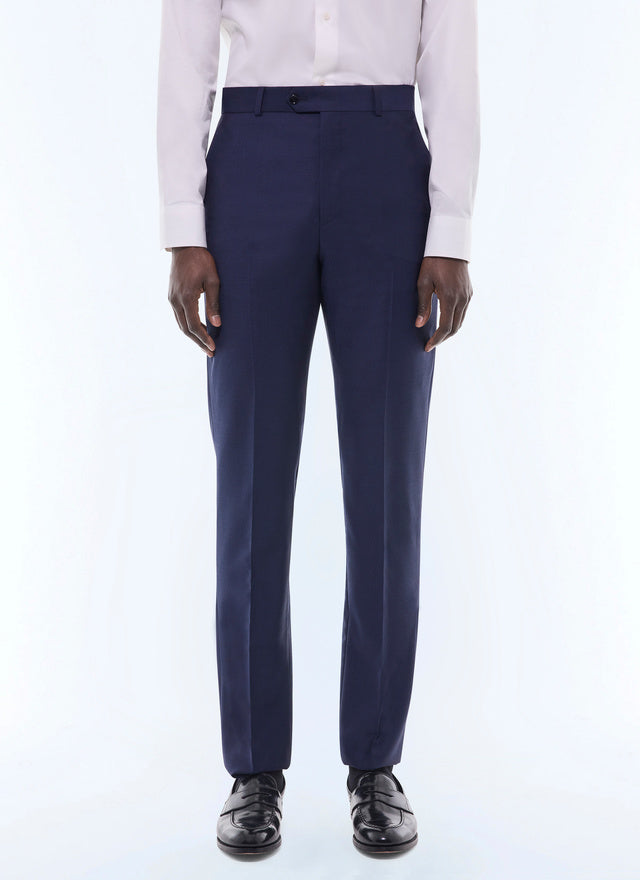 Fitted Wool Canvas Suit Pants