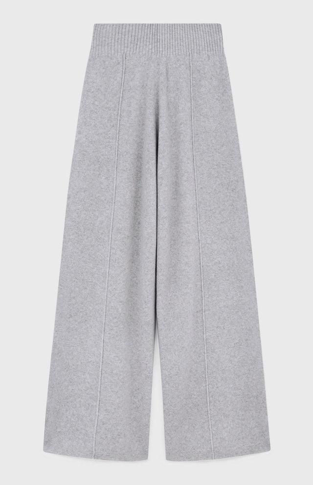Cashmere Blend Trousers In Grey Melange