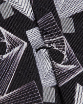 Black Retro-Future Print Silk Tie