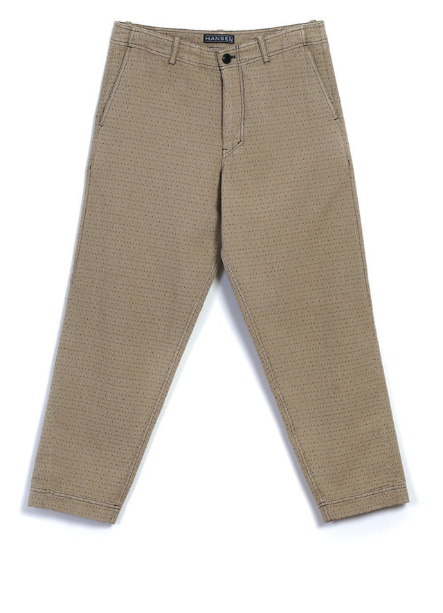 TRYGVE | Wide Cut Cropped Trousers | Beige