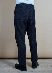 TRYGVE | Wide Cut Cropped Trousers | Black Hemp
