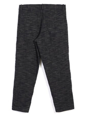 TRYGVE | Wide Cut Cropped Trousers | Black Hemp