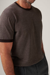 Cullen Knit T-Shirt - Brown Stripe