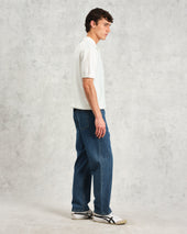 Turin And Ecru Retro Stripe Knitted Cotton Polo
