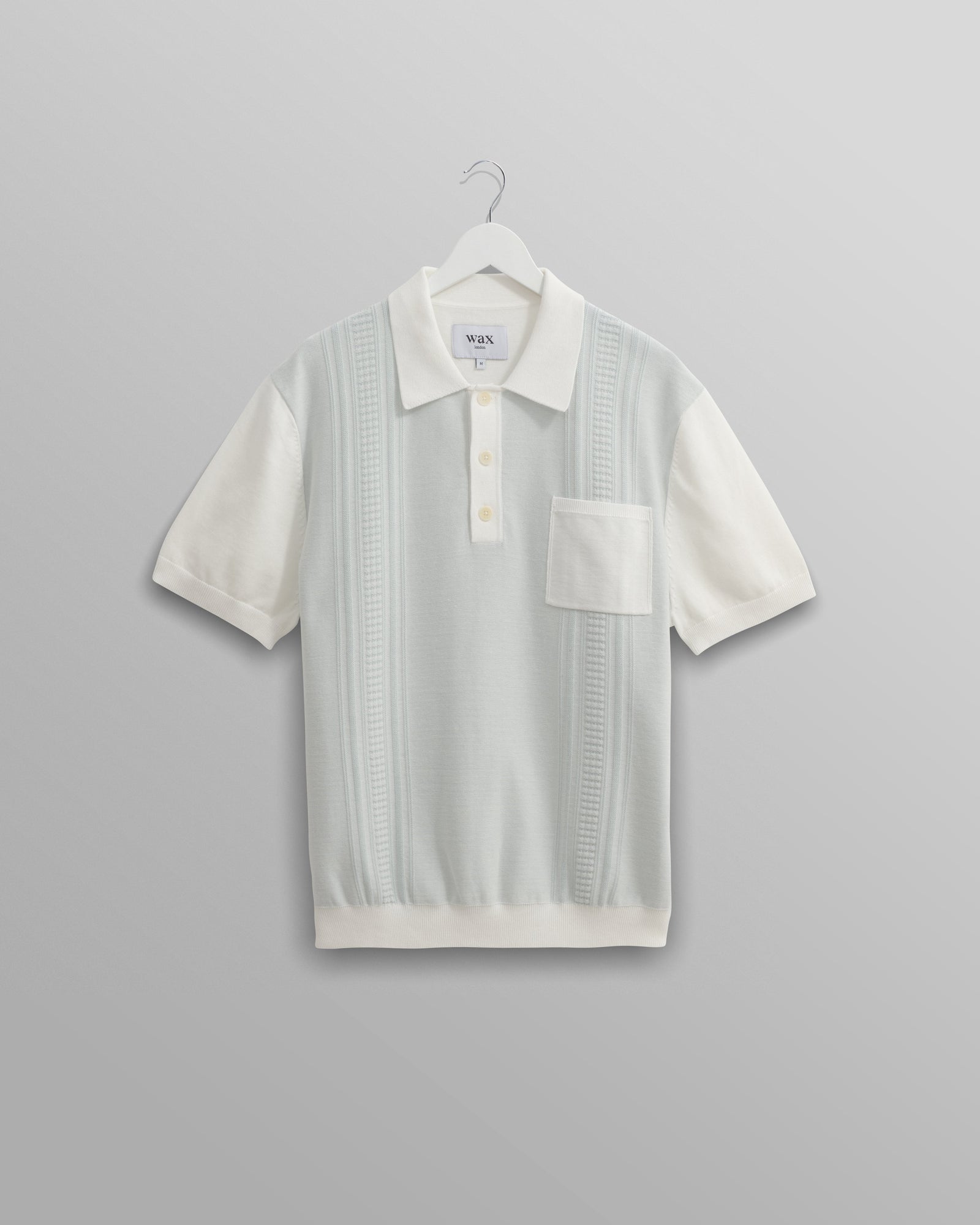 Turin And Ecru Retro Stripe Knitted Cotton Polo