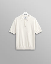 Turin - Ecru Slub Knitted Cotton-Linen Polo
