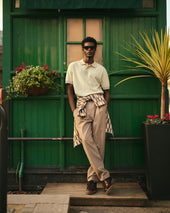 Turin Light Ladder Stripe Knitted Cotton Polo