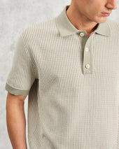 Turin Light Ladder Stripe Knitted Cotton Polo