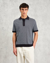 Turin Ladder Stripe Knitted Cotton Polo