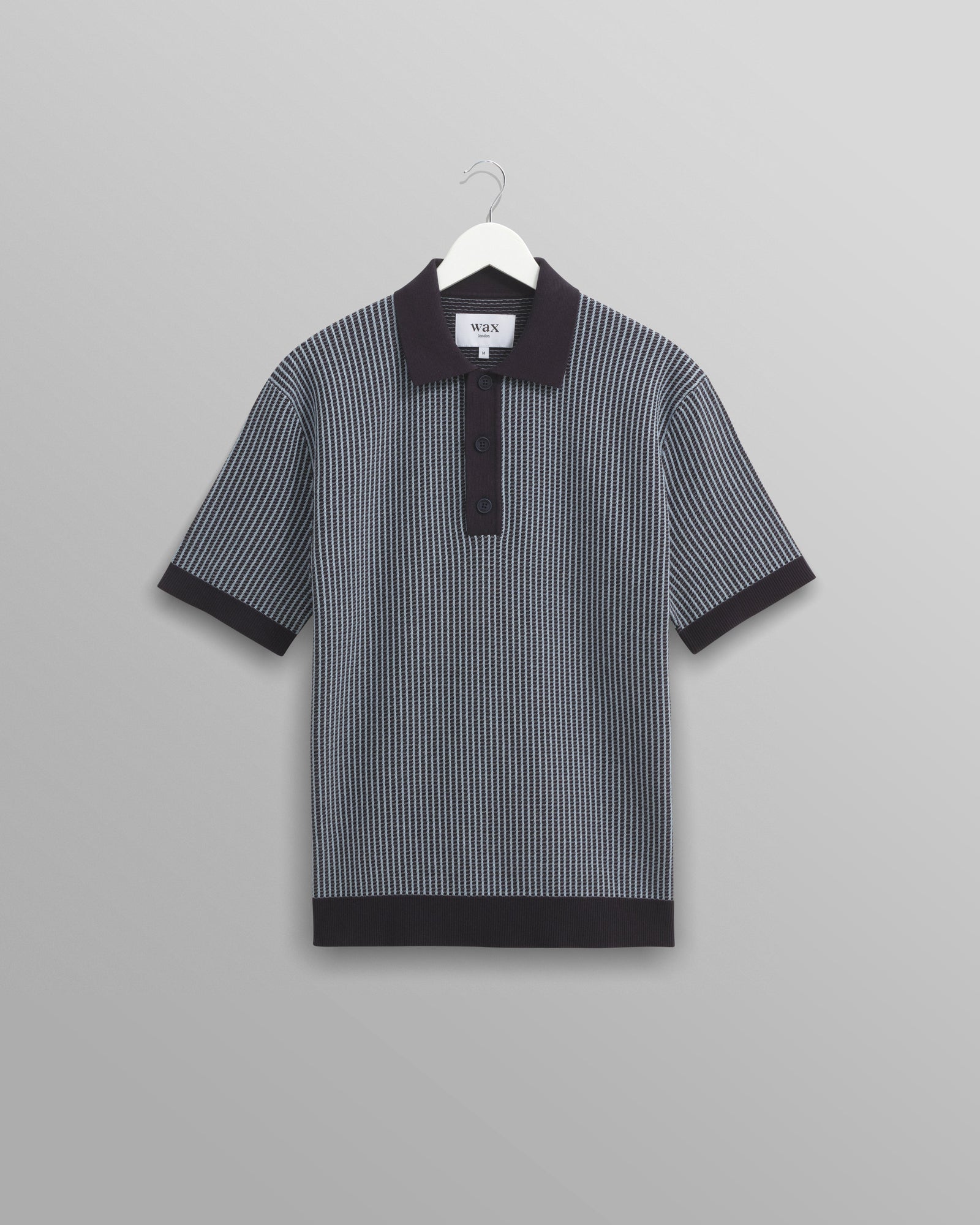 Turin Ladder Stripe Knitted Cotton Polo