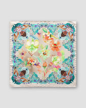 Turquoise flowers pocket square