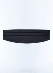 Satin pleated tuxedo belt