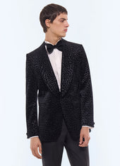 Patterned velvet tuxedo jacket