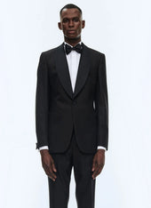 Wool tuxedo jacket with a micro pattern