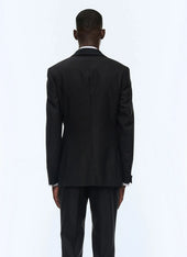 Wool tuxedo jacket with a micro pattern