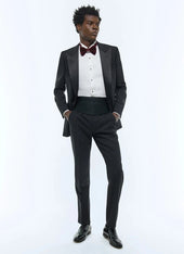 Wool fitted tuxedo jacket