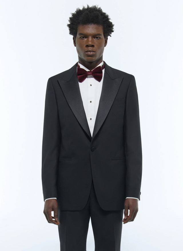 Wool Fitted Tuxedo Jacket