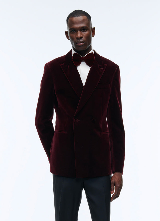 Velvet Double Breasted Tuxedo Jacket