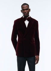 Velvet double-breasted tuxedo jacket
