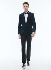 Velvet shawl collar tuxedo jacket