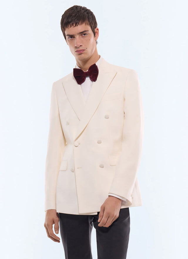 Wool Double Breasted Tuxedo Jacket