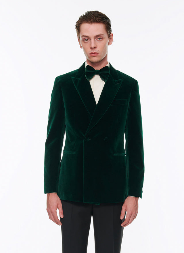 Velvet Double Breasted Tuxedo Jacket