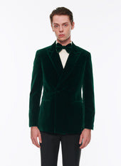 Velvet double-breasted tuxedo jacket