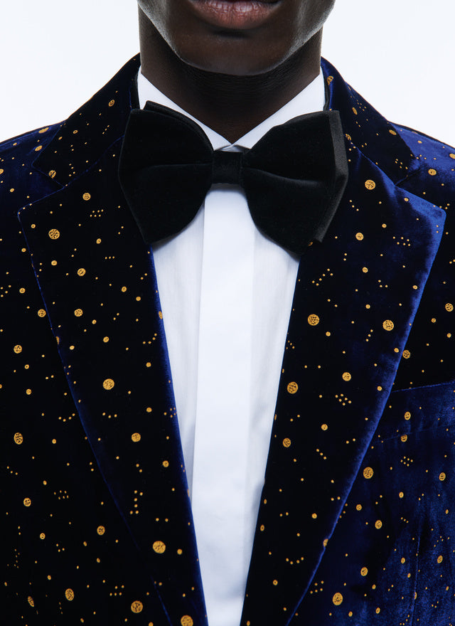 Velvet tuxedo with stars pattern