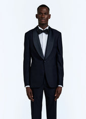 Wool tuxedo jacket with a micro pattern
