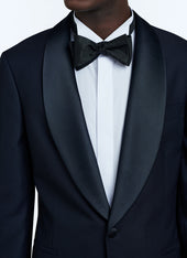 Wool Tuxedo Jacket With A Micro Pattern