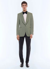 Fitted virgin wool tuxedo jacket