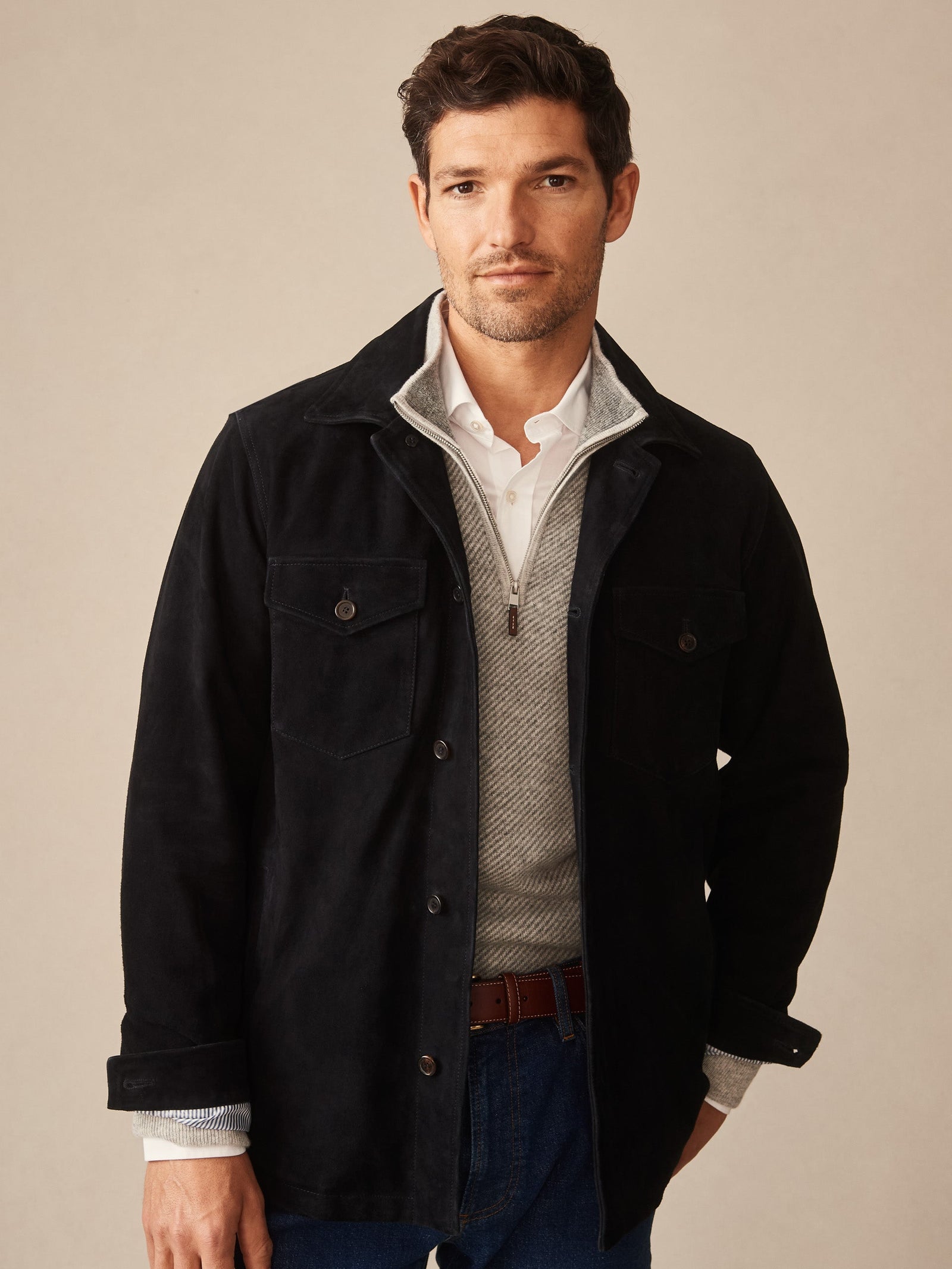 Solid Suede Overshirt Men S Jackets U0026 Outerwear J Mclaughlin
