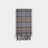 Tweed Grey Check Narrow Width Cashmere Scarf
