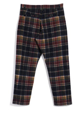 TYGE | Wide Cut Cropped Trousers | Multi Colour Check