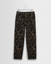 Tyne - Black And Khaki Chenille Jacquard Trousers