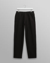 Tyne - Black Cotton-Linen Ripstop Trousers
