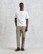 Tyne Natural Chalk Stripe Trousers