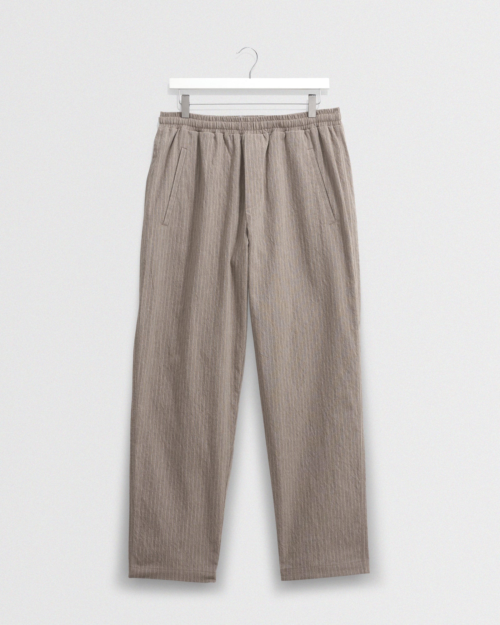 Tyne Natural Chalk Stripe Trousers