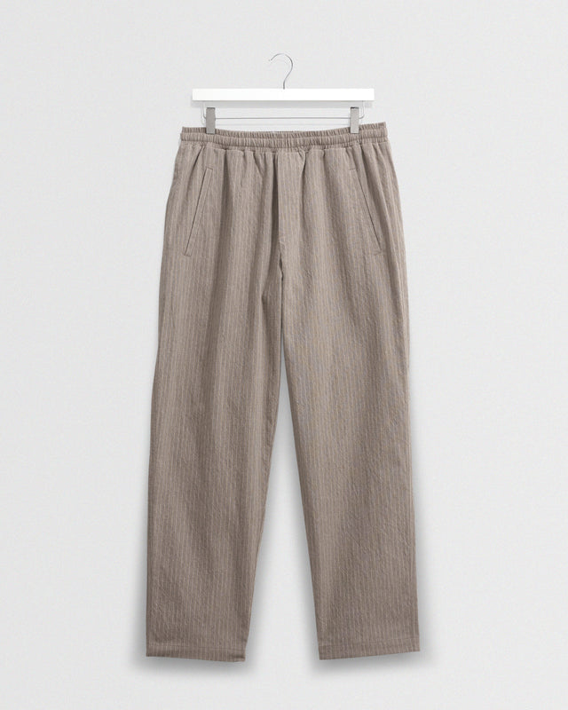 Tyne - Natural Chalk Stripe Trousers
