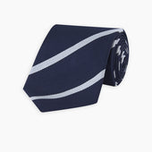 Slim And White Blazer Stripe Repp Silk Tie